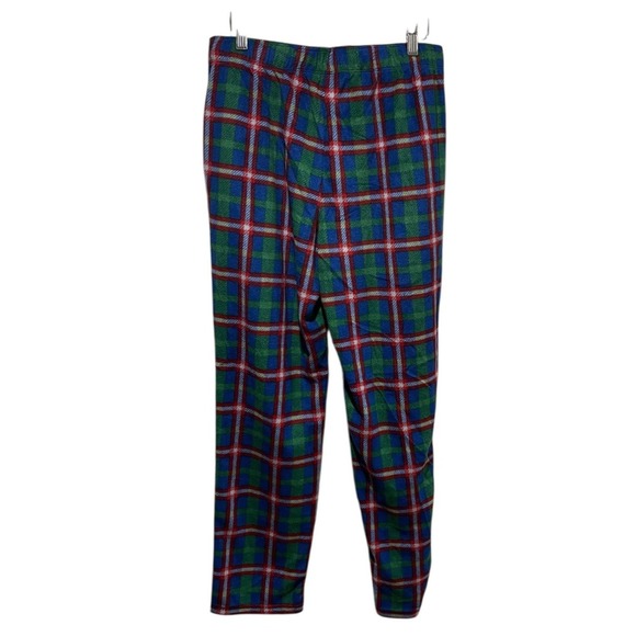 Aeropostale Sleepwear Pants Mens Small Plaid Polar Fleece Lounge Green Blue - Picture 2 of 6